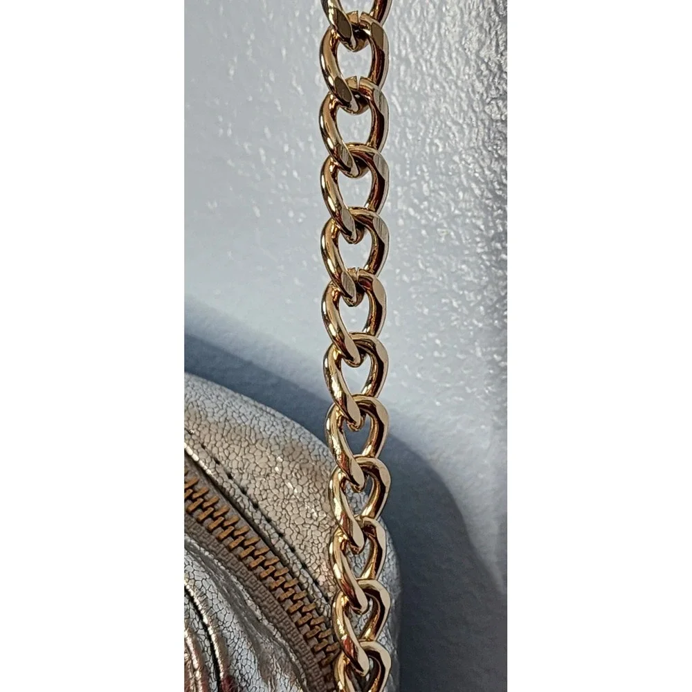 Victoria's Secret Crossbody Bag Womens Small Silver Excellent Snakeskin Tassel
